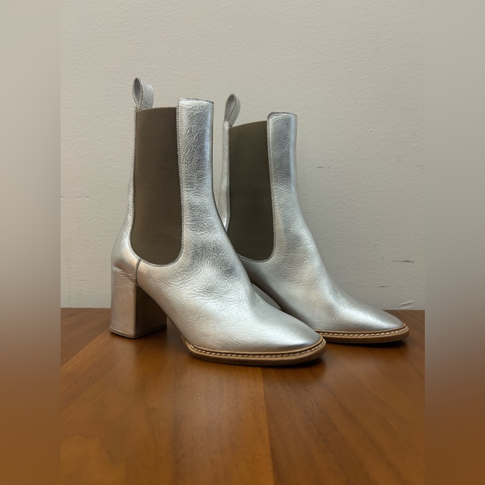 NWOT Ulla Johnson Metallic Silver Taryn Boots US 8.5/9/EU 40